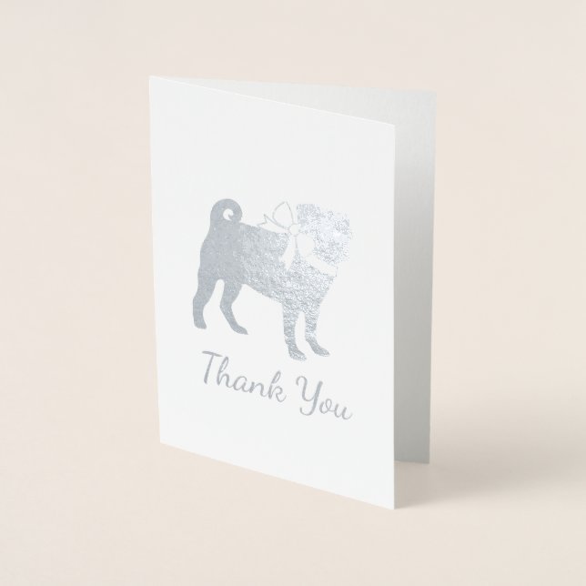 Mops Dog Baby Duwer Thema Welpe Geschlecht Neutral Folienkarte (Vorderseite)