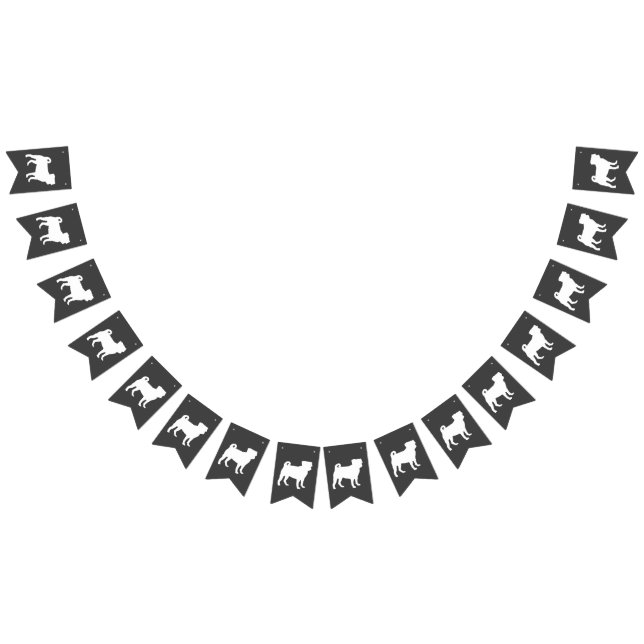 Mops Dog Baby Duwer Thema Welpe Geschlecht Neutral Wimpelkette (Alle)