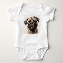 Mops Dog Baby Jersey Bodysuit