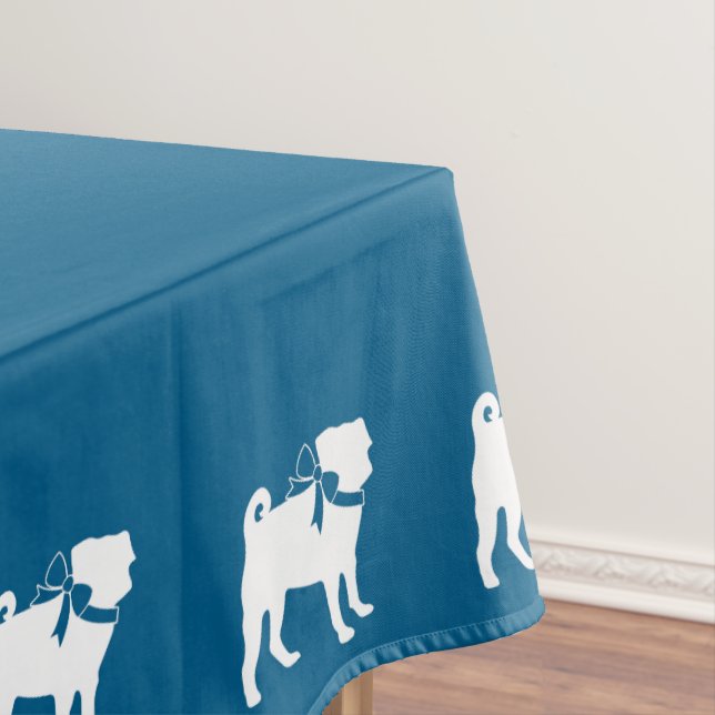 Mops Dog Baby Shower Blue mit Bow Tischdecke (Beispiel)
