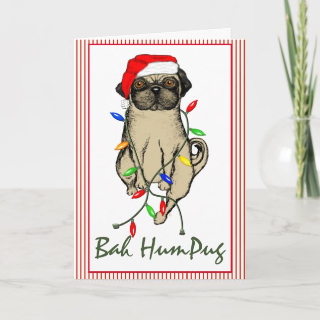 Mops Dog Bah Humpug Weihnachten (Vorderseite)