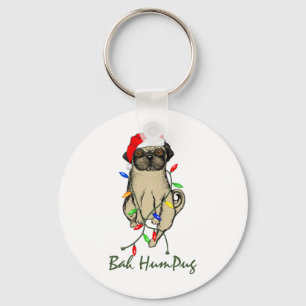 Mops Dog Bah Humpug Weihnachten Schlüsselanhänger