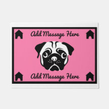 Mops Dog Besitzer Zuhause Doormat