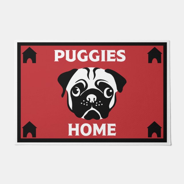 Mops Dog Besitzer Zuhause Fußmatte (Vorderseite)