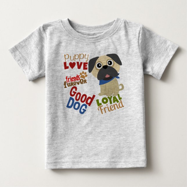 Mops Dog Bester Freund Baby T-shirt (Vorderseite)