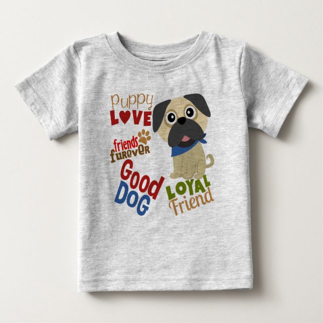 Mops Dog Bester Freund Baby T-shirt (Vorderseite)