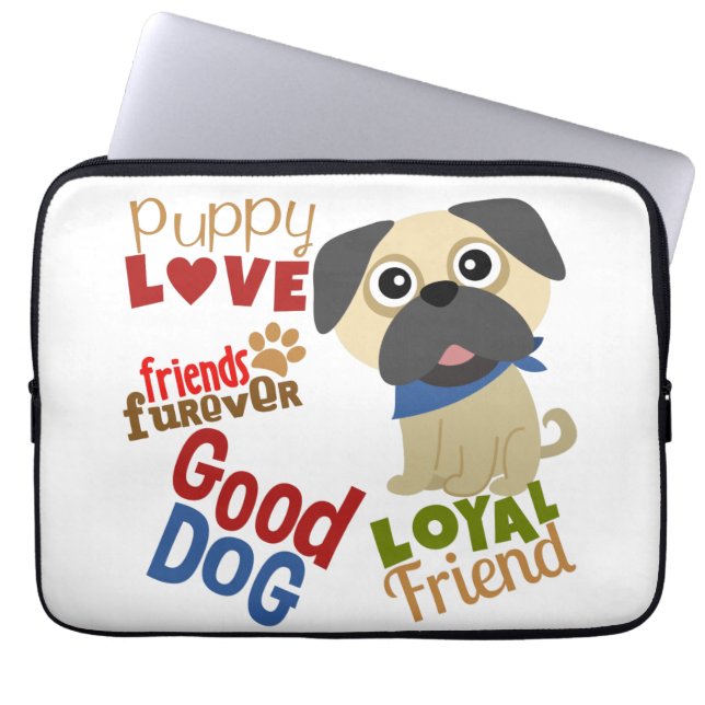 Mops Dog Bester Freund Laptopschutzhülle (Vorderseite)