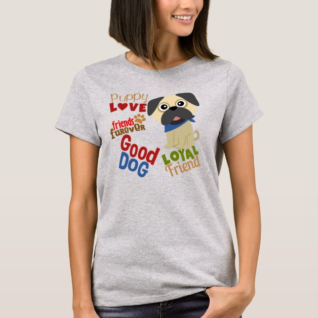 Mops Dog Bester Freund T-Shirt (Vorderseite)