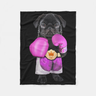 Mops Dog Boxing Funny Fitness Gym Workout Fleecedecke
