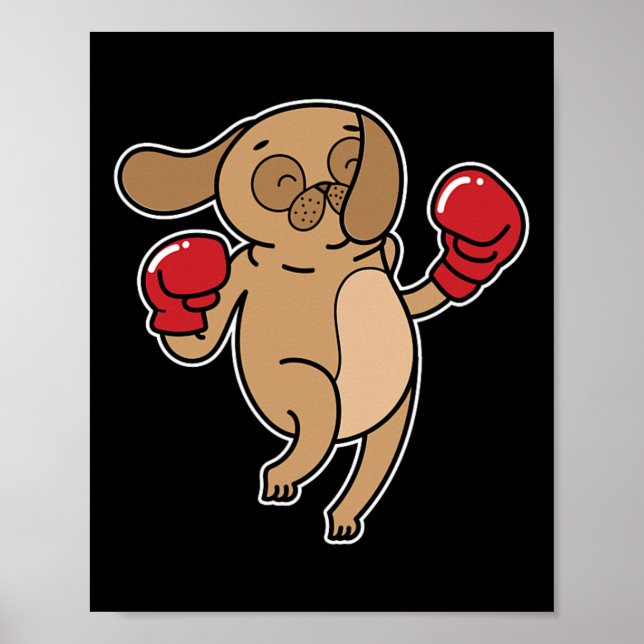 Mops Dog Boxing Poster (Vorne)