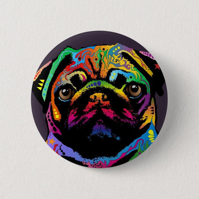 Mops Dog Button (Vorderseite)