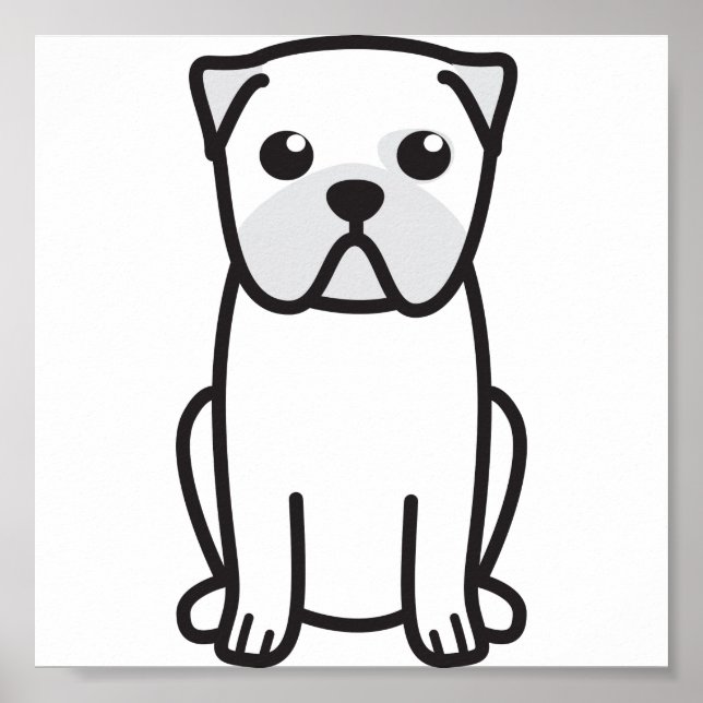 Mops Dog Cartoon Poster (Vorne)