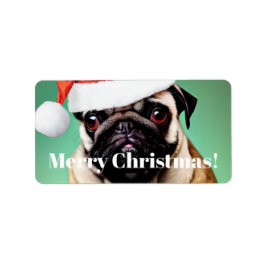 Mops Dog Christmas Adressaufkleber