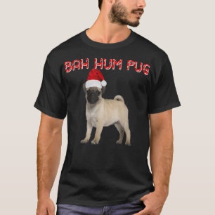 Mops Dog Christmas Candy Cane Weihnachtsmannmütze T-Shirt
