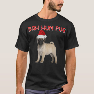 Mops Dog Christmas Candy Cane Weihnachtsmannmütze T-Shirt