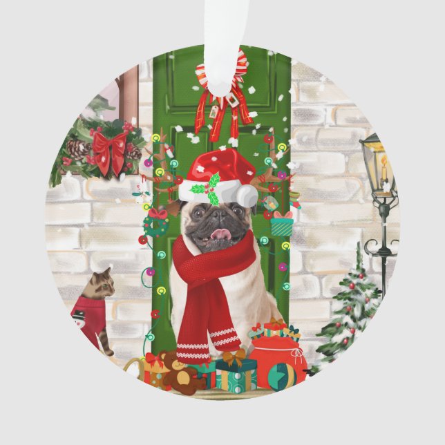 Mops Dog Christmas Ornament (Vorderseite)