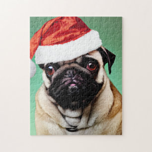 Mops Dog Christmas Puzzle