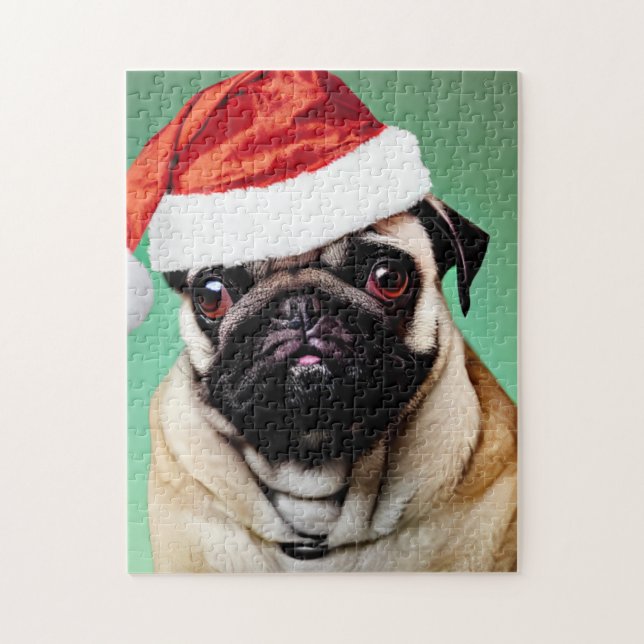 Mops Dog Christmas Puzzle (Vertikal)