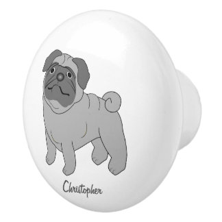 Mops Dog Design Personalisiert Keramikknauf