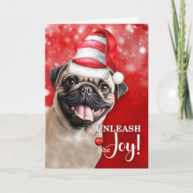 Mops Dog entleash die Freude Weihnachten (Vorderseite)