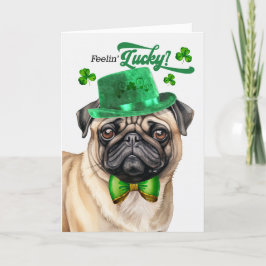 Mops Dog Feelin' Lucky St Patrick's Day Feiertagskarte