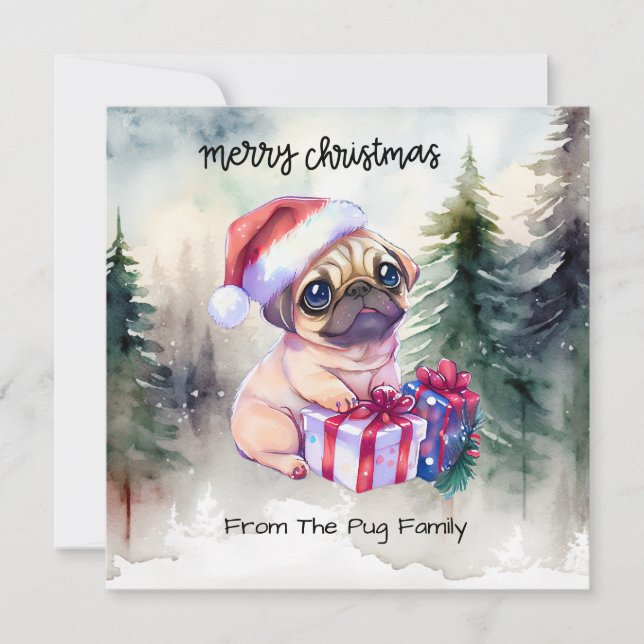 MOPS Dog Frohe Weihnachten (Vorderseite)
