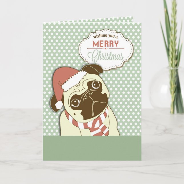 Mops Dog Frohe Weihnachten (Vorderseite)