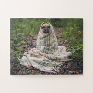 MOPS DOG FUNNY JIGSAW PUZZLE EINFACH ÜBERSIEGTE PE