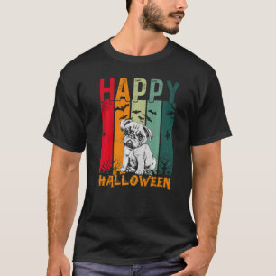 Mops Dog Girls Boys Retro Stil Halloween Abendesse T-Shirt