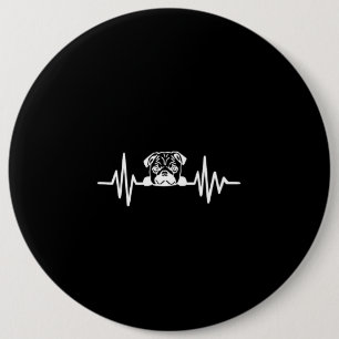 Mops Dog Heartbeat NIEDLICHE MOPS Button