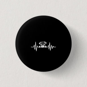 Mops Dog Heartbeat   NIEDLICHE MOPS Button