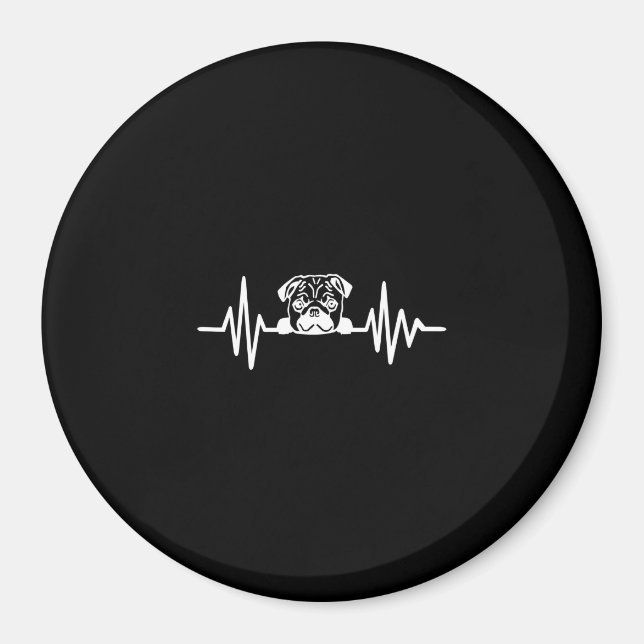 Mops Dog Heartbeat | NIEDLICHE MOPS Magnet (Vorne)