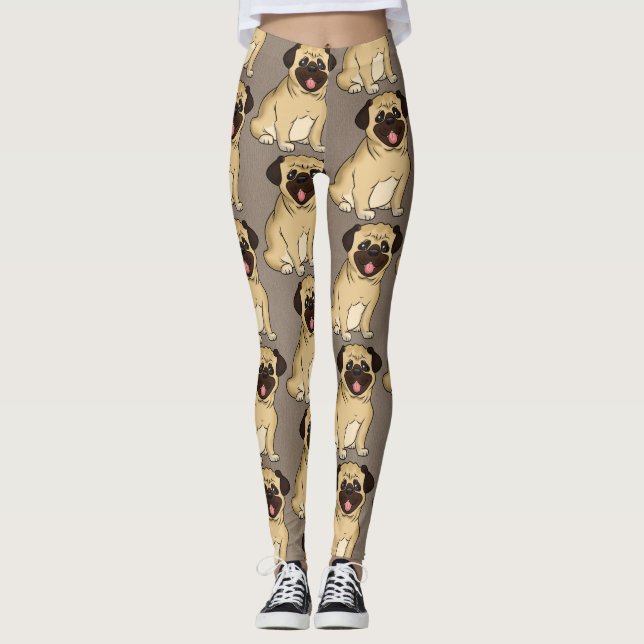 Mops Dog Leggings (Vorderseite)