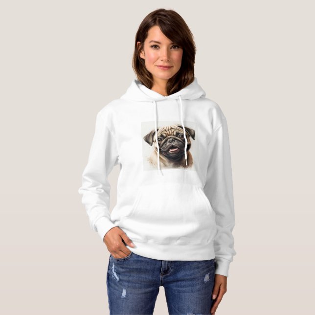 Mops Dog Lover Beste Dog Mama je Wifey Geschenk Hoodie (Vorne ganz)