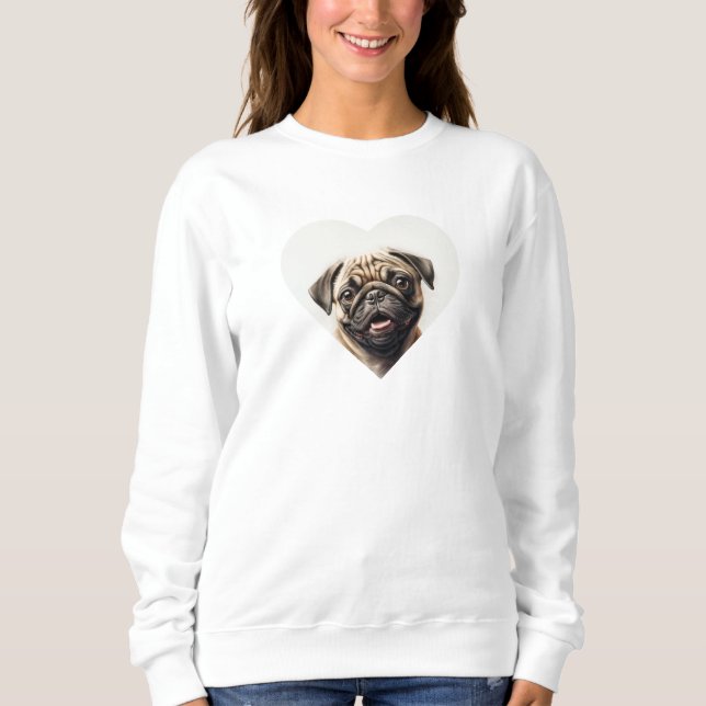 Mops Dog Lover Beste Dog Mama je Wifey Geschenk Sweatshirt (Vorderseite)