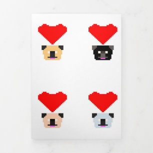 Mops Dog Lovers Die Liebe aller Mops Dreifach Gefaltete Ankündigung
