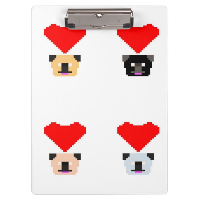 Mops Dog Lovers | Die Liebe aller Mops Klemmbrett (Vorderseite)