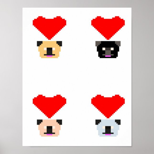 Mops Dog Lovers | Die Liebe aller Mops Poster (Vorne)