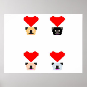 Mops Dog Lovers   Die Liebe aller Mops Poster