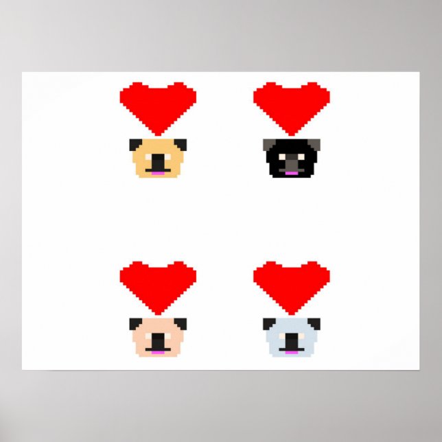 Mops Dog Lovers | Die Liebe aller Mops Poster (Vorne)