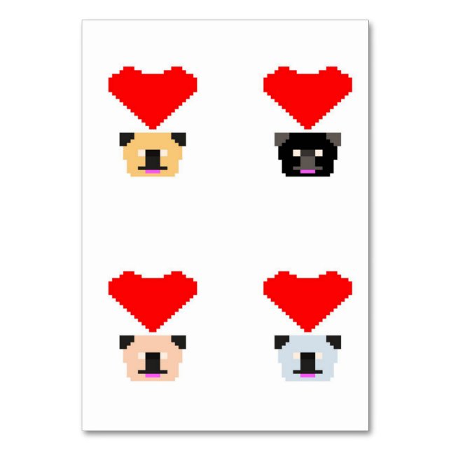 Mops Dog Lovers | Die Liebe aller Mops Tischnummer (Vorderseite)