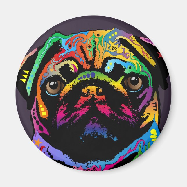 Mops Dog Magnet (Vorne)