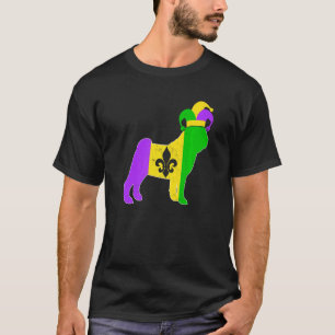 Mops Dog Mardi Gras Carnivals Funny Puppy Jester P T-Shirt