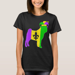 Mops Dog Mardi Gras Carnivals Funny Puppy Jester T-Shirt