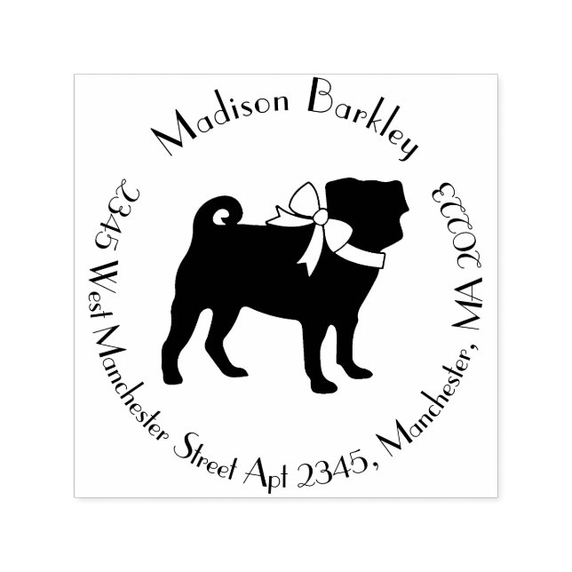 Mops Dog Niedlich Permastempel (Design)