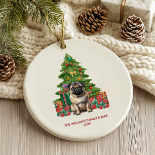 Mops Dog Personalisiert Weihnachten Keramik Ornament