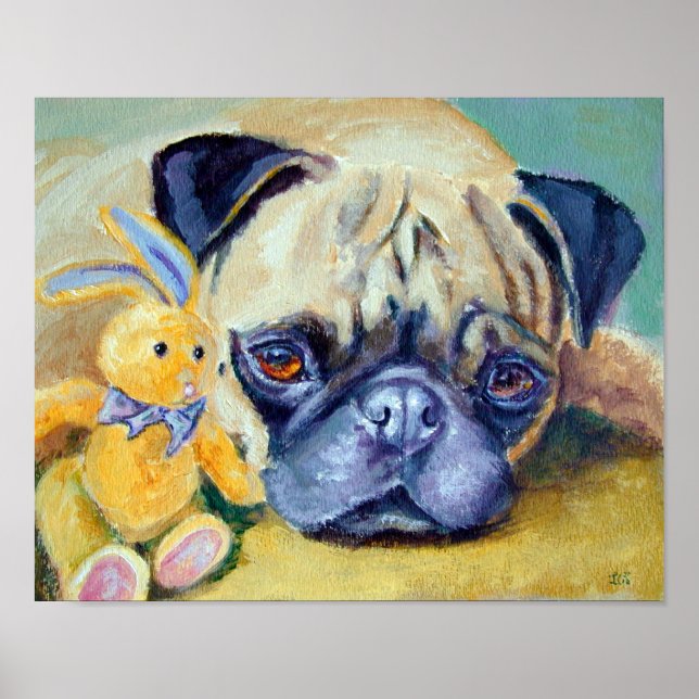 Mops Dog Print Poster (Vorne)