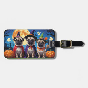 Mops Dog Pumpkin Halloween Funny Gepäckanhänger