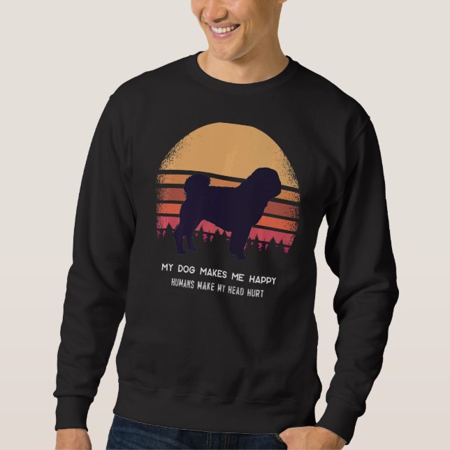 Mops Dog Retro 8 Sweatshirt (Vorderseite)