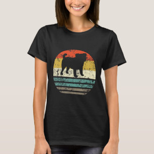 Mops Dog Retro Vintag 60er 70er 80er Silhouette Ge T-Shirt